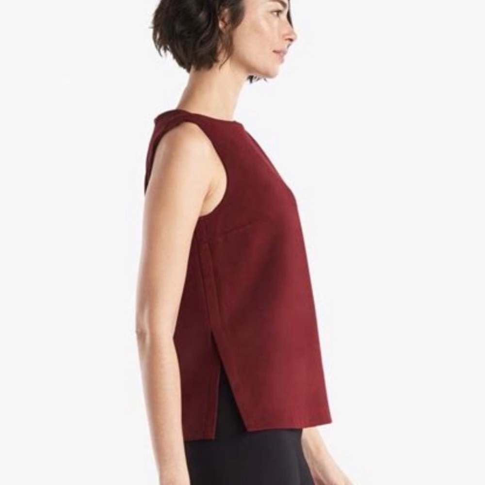 M.M. Lafleur Sadie 2.0 Maroon Red Classy Twist Shoulder Blouse Top XS - Picture 2 of 9